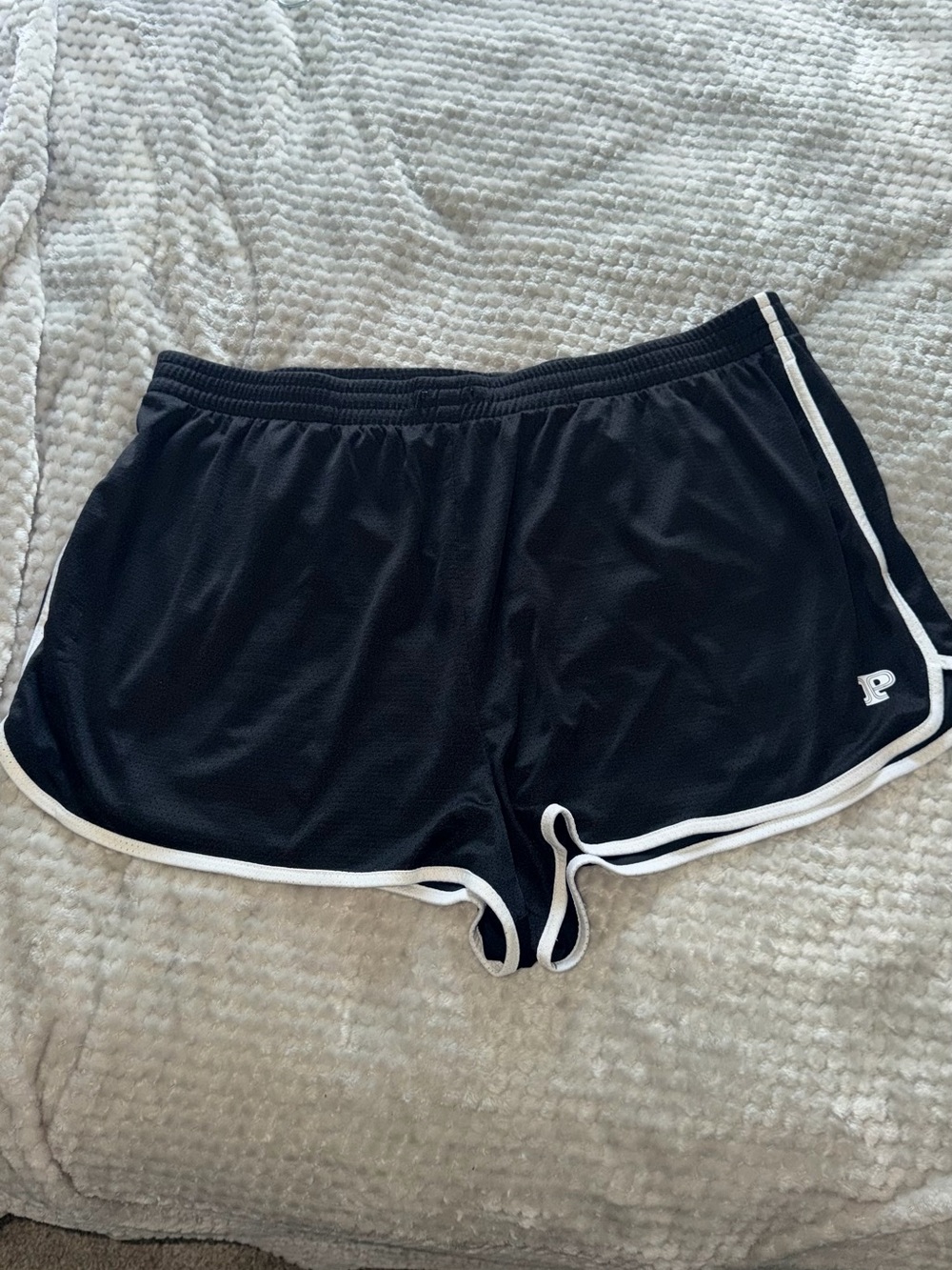 VS PINK Black Athletic Women’s Shorts with White Trim